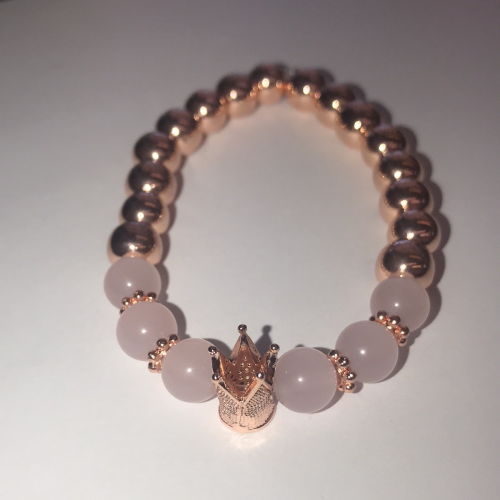 HANDMADE DURABLE ROSE QUARTZ/HERMATITE BRACELETS - Picture 3 of 5